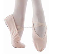 Chaussons de ballet à semelle souple bon marché d'usine chaussures de danse sans cordon de serrage pour enfants filles