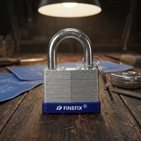 Cadenas rectangulaire en alliage fer-zinc à levier unique, à clé, pour stockage sécurisé, avec corps de serrure intégré