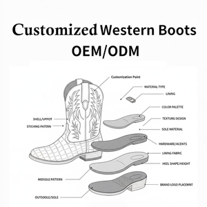 <span class=keywords><strong>Botas</strong></span> Vaqueras Occidentales Xinzirain Vintage Marrón Bordadas con Punta Puntiaguda para <span class=keywords><strong>Mujer</strong></span>, <span class=keywords><strong>Botas</strong></span> de Montar de Media Pantorrilla Sin Cordones - Product Image 2