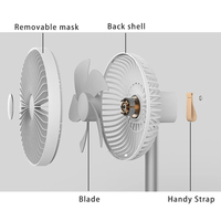 Ventilateur de table USB KC BSCI avec batterie intégrée, 4 vitesses, flux d'air puissant, faible bruit, double direction, réglable, ventilateurs de bureau