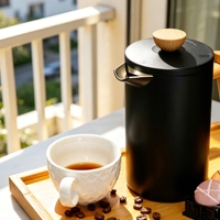Cafetière à piston portable en acier inoxydable pour café filtre, forme ronde, idéale pour le camping ou la cuisine