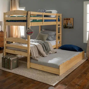 Precio de fábrica, literas de estilo europeo, literas gemelas, juego de muebles de dormitorio para niños - Product Image 1