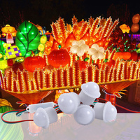 Cabochon de décoration pour parc d'attractions Turbo 33mm 1W DC12V RGB Champignon de foire High Les Led Amusement Pixel Light