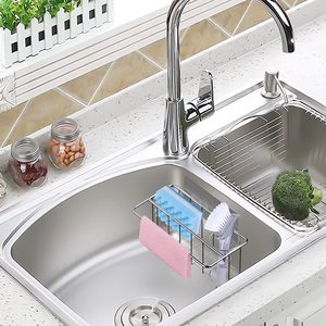 Sink Caddy Brush Storage Shelf Drain Rack <strong>Soap</strong> <strong>Holder</strong> Adhesive Kitchen Bathroom Bathtub Countertop Organizer Sponge <strong>Holder</strong> - Product Image 5