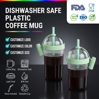 Nouvelle tasse à café en plastique de qualité alimentaire antidérapante, étanche, multifonctionnelle, 350 ml, isolante thermiquement, compatible lave-vaisselle, fabriquée en usine