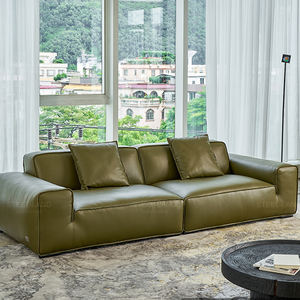 طقم أريكة جلدية عصرية إيطالية التصميم أريكة فاخرة مركبة لغرفة المعيشة أو الفندق أو الشقة - Product Image 6