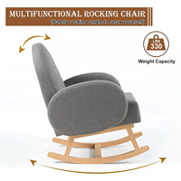 Meilleure chaise de planeur de pépinière chaise d'accent rembourrée pieds en bois en caoutchouc fauteuil à dossier haut bébé moelleux planeur à bascule pour adultes