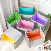 Lot de 6 paniers de rangement en tissu coloré, pliables, rectangulaires, en feutre, avec poignée, pour la maison, le dortoir, le bureau, l'armoire, l'étagère