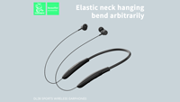 Headphone nirkabel elektronik Earphone olahraga Neckband Headset Handsfree earbud dengan Mic Neckband