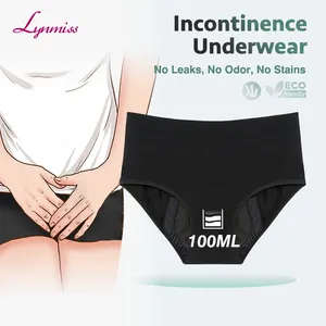 Culotte d'incontinence de période haute capacité 100ML sergé bambou réutilisable sous-vêtement d'incontinence étanche réutilisable