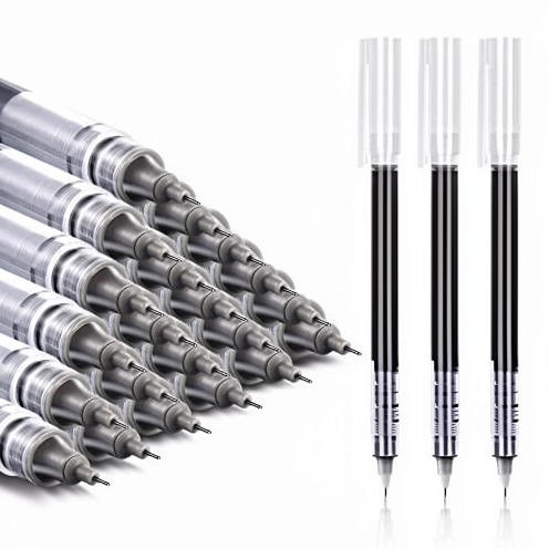 Y817 Quick Dry Ink Rollerball Pens, 0.5mm Fine Tip Large Capacity Gel Pens for Office & Students