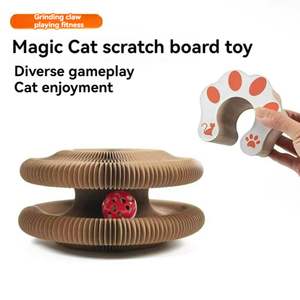 Fabriek Prijs Verstelbare Honingraat Kat <span class=keywords><strong>Scratcher</strong></span> Met Magnetische Adsorptie En Bell Ball - Product Image 5
