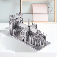 Modèle de puzzle en métal 3D de la cathédrale Notre-Dame de Paris de Piececool, assemblage DIY, architecture, monument, cadeau pour adultes
