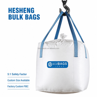 Sac Jumbo en PP vierge imperméable de haute qualité 1000 kg pour sable/ciment, sac en vrac de 1 tonne avec cloisons