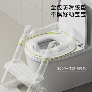 ที่นั่งชักโครกเด็ก Baby Guard Town พร้อมบันไดเหยียบ วัสดุ PP ป้องกันการลื่น 360 องศา สำหรับฝึกการขับถ่ายของเด็กเล็ก - Product Image 1
