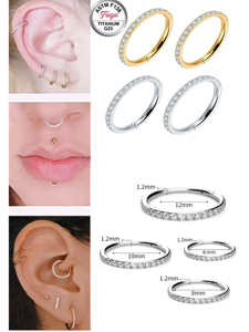 Anneaux segmentés articulés en zircon G23, anneaux de piercing pour le nez, clickers de septum, boucles d'oreilles créoles en titane, bijoux de piercing corporel Daith Lelix - Product Image 5