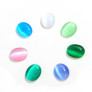 Perles ovales en pierre œil de chat en verre pour la décoration des ongles, accessoires de bijoux DIY - Product Image 5