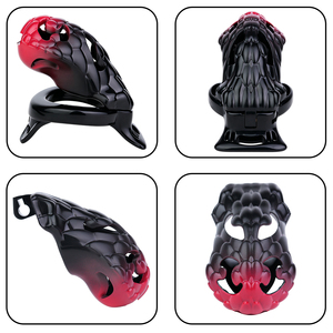Jaula de castidad ligera en forma de mamba de ABS con cinturón de cuero PU S/M/L, jaula de bondage diaria para pene, accesorios de uso privado BDSM para hombres. - Product Image 4