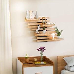 2025 Mô Hình Mới Thân Thiện Với Môi Gỗ Hiện Đại Nhà Tổ Chức Kệ Thiết Lập Cho Thực Phẩm Lưu Trữ Treo Tường Trong Phòng Tắm Và Phòng Khách - Product Image 4