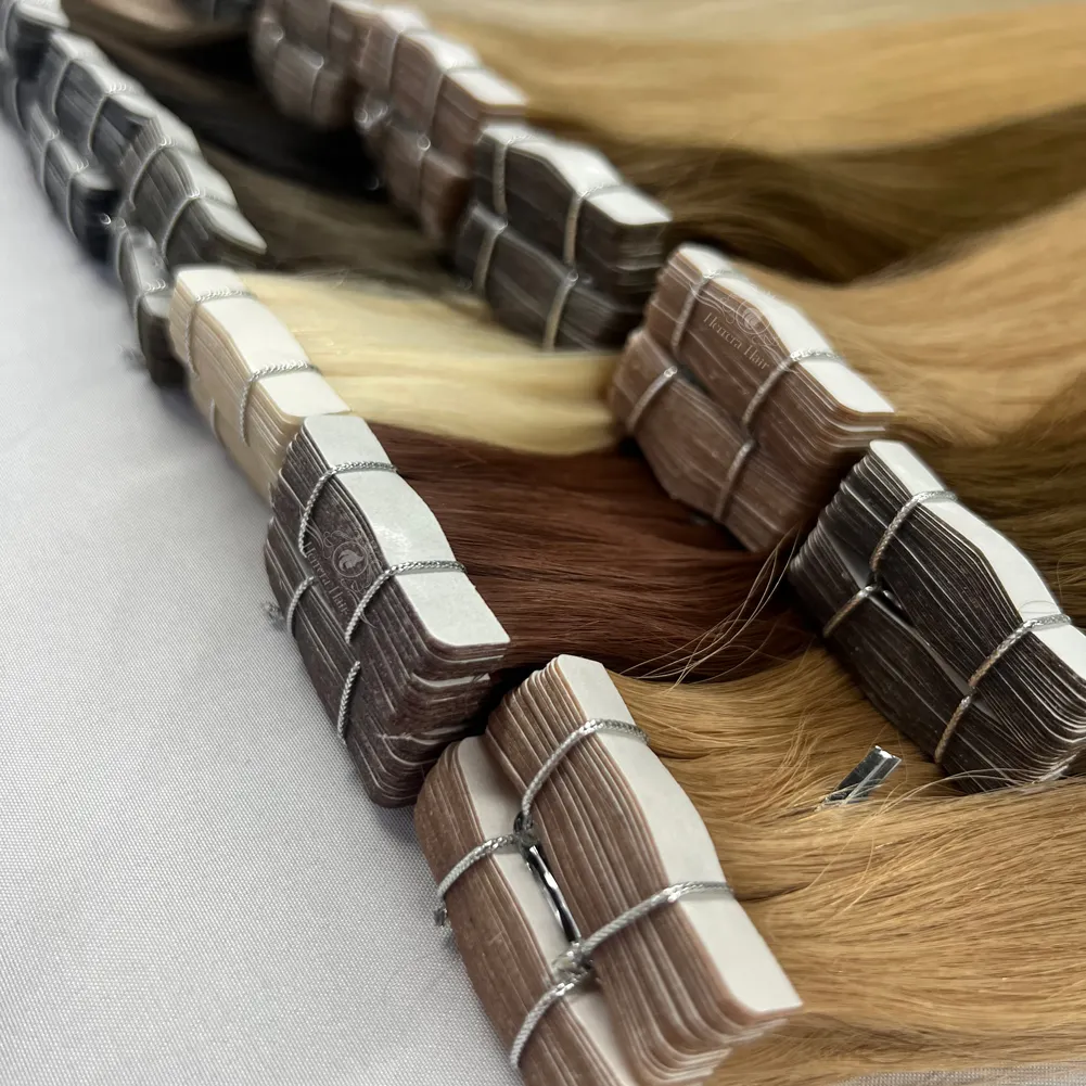Extensions de cheveux Double bande de haute qualité Virgin Remi Raw Real Extensiones De Cabello 100% bande de cheveux humains naturels dans les extensions
