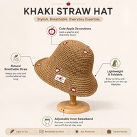 Topi Bucket Bulu Gaya Korea Bernapas untuk Musim Panas, Menyempurnakan Wajah, Pinggiran Lebar, Pelindung Matahari, Cocok untuk Pantai, Dapat Disesuaikan