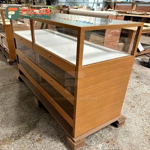 Modern Premium Retail Wooden Counter High End Glass Showcase Metal Jewelry Display Stand for Jewelry Shop - Product Image 4