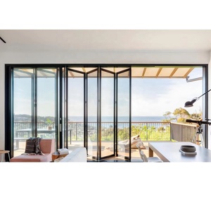 Puertas de acordeón de entrada de vidrio de perfil de aluminio de Dubai de moda moderna para puerta de entrada plegable automático - Product Image 5