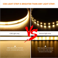 Bande LED COB sans points de cuivre en gros 12V 24V, couleur personnalisable, flexible, CCT/Wi-Fi/contrôle à distance
