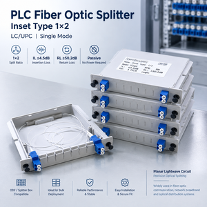 ตัวแยกสัญญาณไฟเบอร์ออปติกแบบ Single Mode ชนิด LC UPC Insert Type PLC Splitter Cassette Card ขนาด 1x2 สำหรับกล่องกระจายสัญญาณ FTTH ODF - Product Image 1