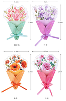 Cartes de vœux 3D florales personnalisées, cartes de bénédiction de luxe pour la fête des mères, emballage cadeau, papier artistique imprimé personnalisé