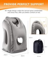Großhandel 50cm Premium Flocked PVC aufblasbares Nacken kissen Tragbares Reise kissen für Flugzeuge Autos Busse Züge Nickerchen