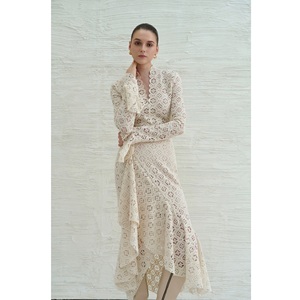 Ready to Ship Elegant Women <b>Skirts</b> LAR LACE FLUTED <b>SKIRT</b> Solid Boho Chic Knitted Ivory Lace Harmony Women's <b>Skirts</b> - Product Image 4