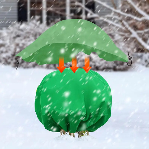 Cross-Border Winter Frost-Proof Simple Tree Cover Non-Woven Fabric Plant Cold Protection Cover Drawstring Air Ventilation Garden
