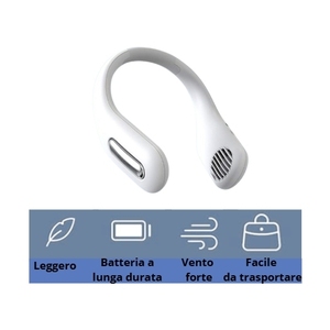 Ventilatore da Collo Senza Pale Ricaricabile USB, 3 Velocità, Flusso d'Aria a 360 Gradi, Silenzioso, Display LED, Mini Ventilatore Portatile Indossabile - Product Image 5