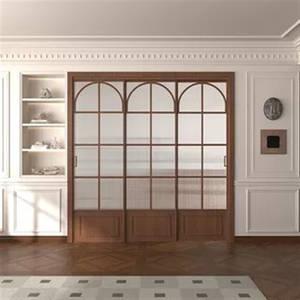 Nouvelle <span class=keywords><strong>porte</strong></span> coulissante à trois battants de style chinois, rétro, pour cuisine, balcon, salon, cloison de toilettes, en aluminium - Product Image 4