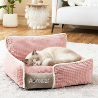 Coussin carré amovible et lavable pour petits animaux, canapé pour chien et chat, nid pour animaux de compagnie, rembourrage en fibres, fournitures pour animaux de compagnie toutes saisons
