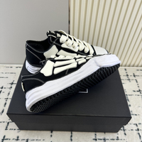 Chaussures en toile tendance à semelle effet fondu pour hommes et femmes, baskets épaisses à motif imprimé os, chaussures de couple rétro vintage pour le marché européen