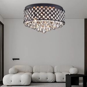New Style American Style Fixture Lamp Black Led Round Luxury Crystal Raindrop Ceiling <b>Light</b> <b>for</b> Living <b>Room</b> - Product Image 5