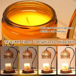 Gradient Color Customizable Electric Candle <strong>Wax</strong> Warmer Lamp With Timer Dimmer for Bedroom Aromatherapy Meditation Yoga Room - Product Image 6