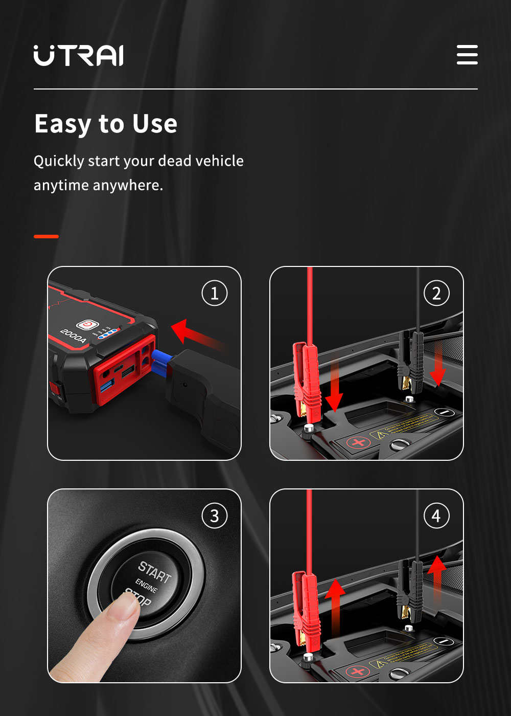 Jump Starter with a Power Bank 2000A/22000 mAh