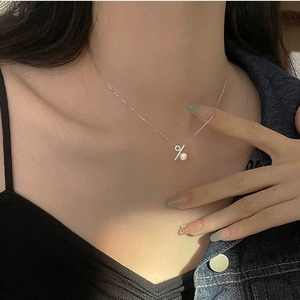 Collar FY-N232 100% <span class=keywords><strong>Amor</strong></span>, Plata <span class=keywords><strong>de</strong></span> Ley S925, Chapado en Oro <span class=keywords><strong>de</strong></span> 14K, con Circonita, Diseño <span class=keywords><strong>de</strong></span> Nicho, Símbolo <span class=keywords><strong>de</strong></span> <span class=keywords><strong>Porcentaje</strong></span>, Cadena <span class=keywords><strong>de</strong></span> Eslabones para Mujer - Product Image 3