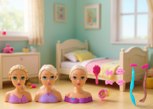 ชุดเครื่องประดับแฟชั่นตุ๊กตาสาวน่ารักสำหรับเด็กผู้หญิงอายุ 5 ถึง 7 ปีพลาสติกพีวีซีการ์ตูนของเล่นรุ่นหมายเลข 6021 - Product Image 2