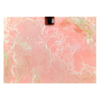 Échantillon de marbre rose naturel translucide de luxe pour mur de fond de salle de bain, table à manger ovale et table basse circulaire
