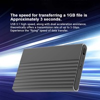 Casing Hard Drive Eksternal 2.5 inci Usb3.1 Aluminium Tipe C untuk Sata Ssd Kotak Casing Hard Disk Hdd Enclosure