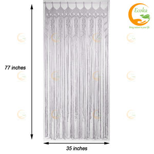 Tapisserie en corde de coton 100% pour porte de bureau, artisanat vietnamien, décorations bohèmes nordiques, maison d'hôtes, maison - Product Image 4