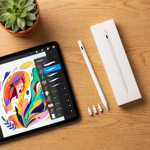 Stylet capacitif actif pour iPad, avec rejet de la paume, compatible tablettes <span class=keywords><strong>Apple</strong></span>, blanc – Vente directe usine - Product Image 2