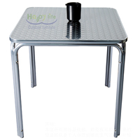 Table à manger extérieure moderne en aluminium Happy Life meubles de patio durables et imperméables pour jardin café plage hôtel