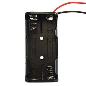 2 x AAA Cell UM-4x2 Black Plastic Battery Holder Box Caso De Armazenamento 3V Caso Com Fio de Chumbo - Product Image 3