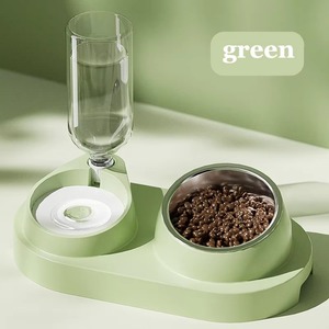 Distributore Automatico di Cibo e Acqua 3 in 1 per Cani e Gatti <span class=keywords><strong>con</strong></span> Ciotola Inclinata, Set Stazione di Alimentazione e Idratazione - Product Image 4