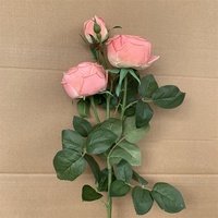 Bunga Mawar Artifisial L-235 Super Star Flowery Gorgeous 3 Kepala, Sentuhan Asli Lateks, untuk Dekorasi Pernikahan dan Rumah